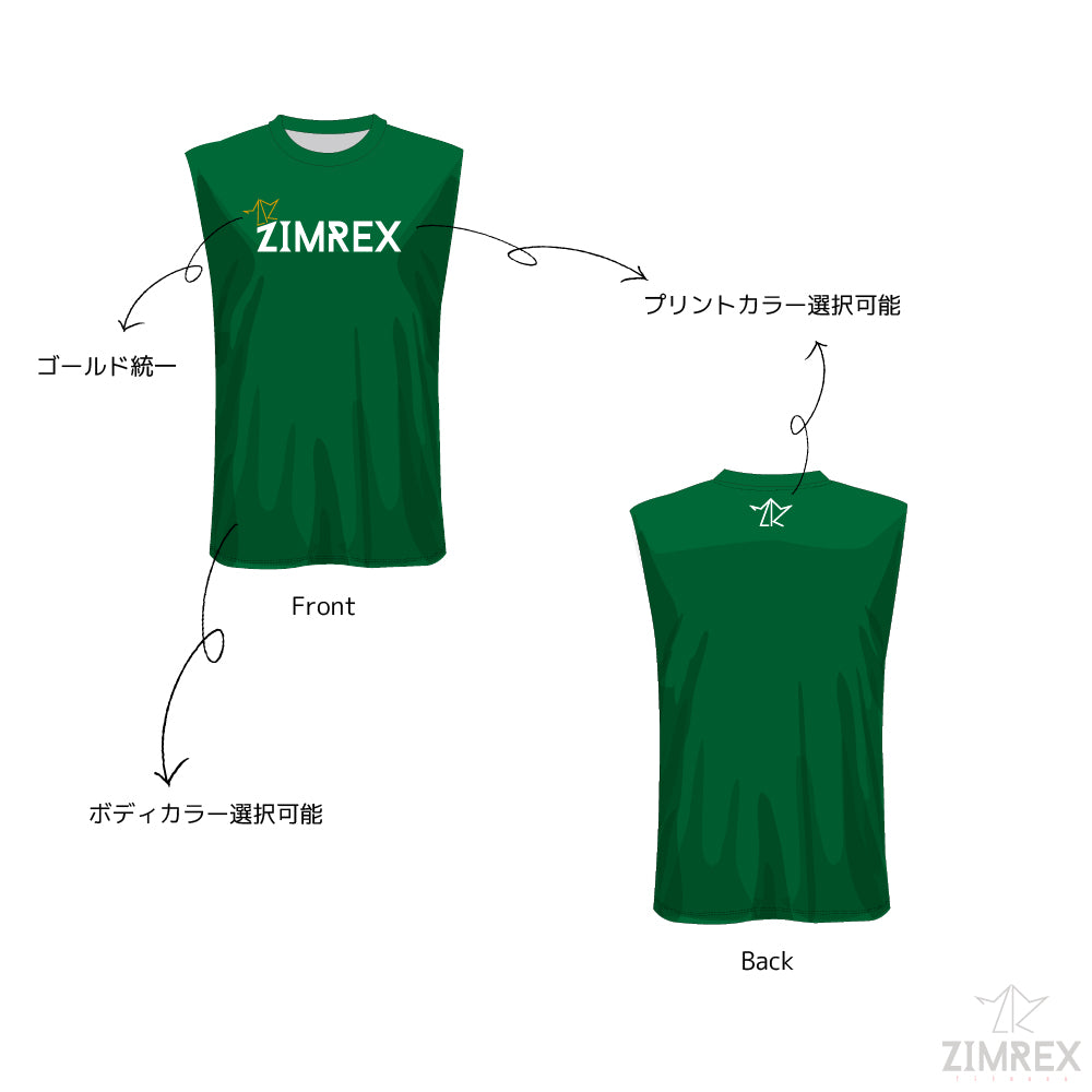 ドライノースリーブシャツー前面プリント