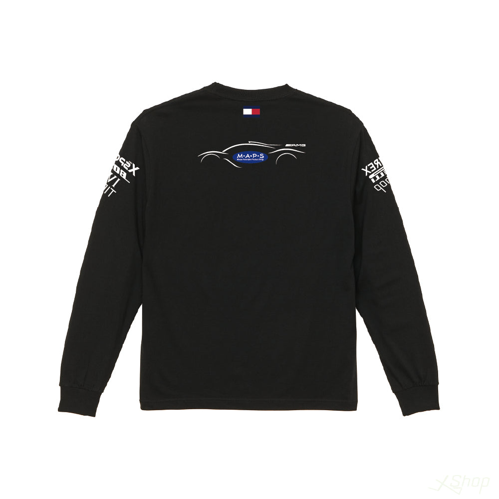 綿ロングTシャツ/ブラック