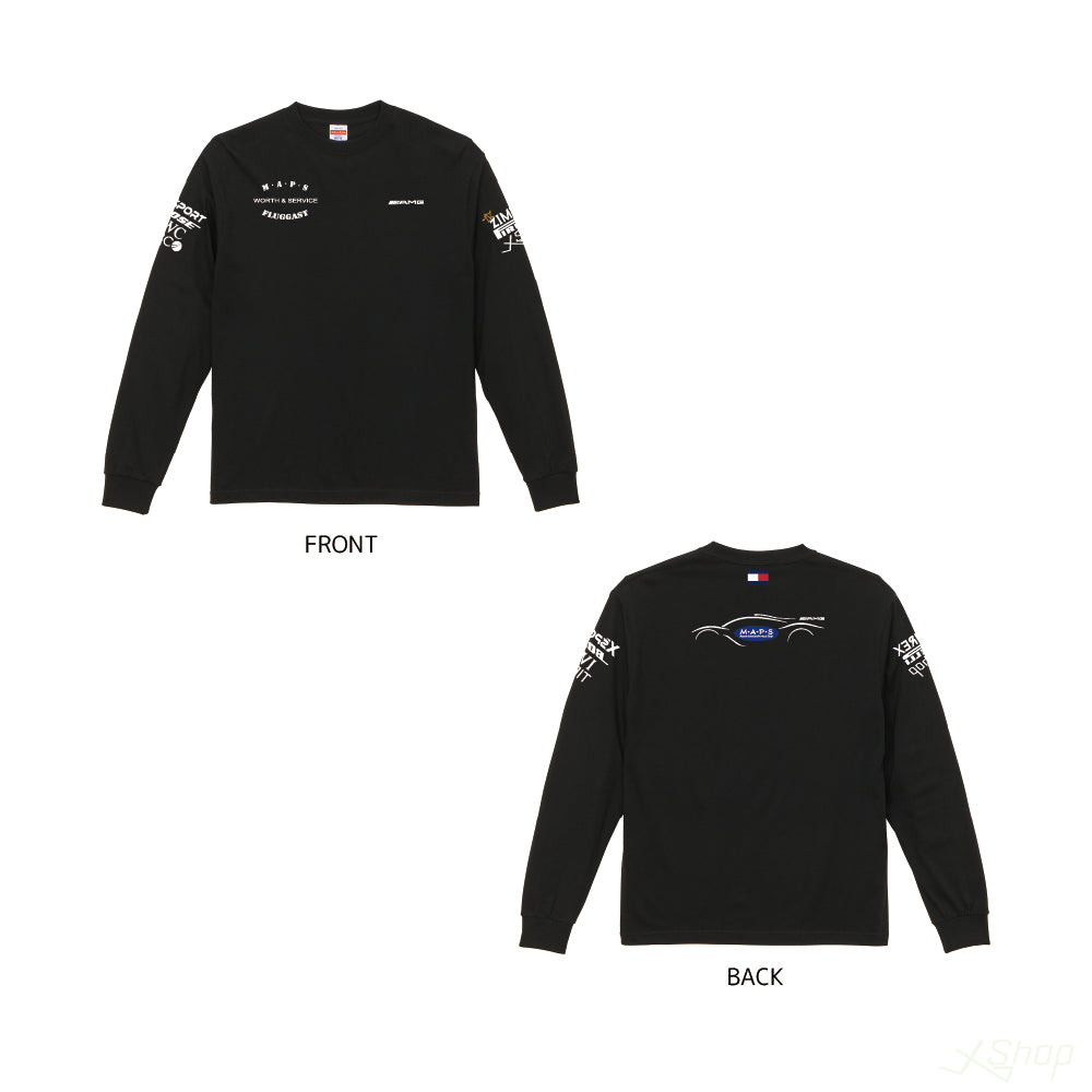 綿ロングTシャツ/ブラック