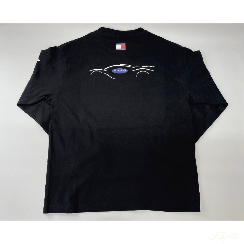 綿ロングTシャツ/ブラック