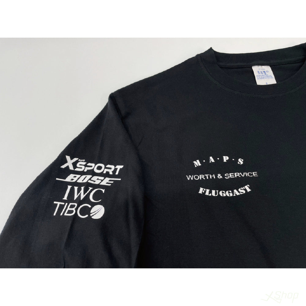 綿ロングTシャツ/ブラック