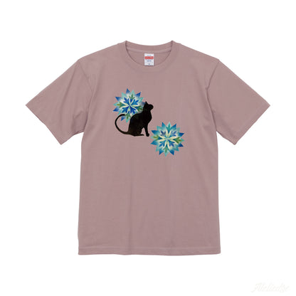 02パステル画Tシャツ-猫