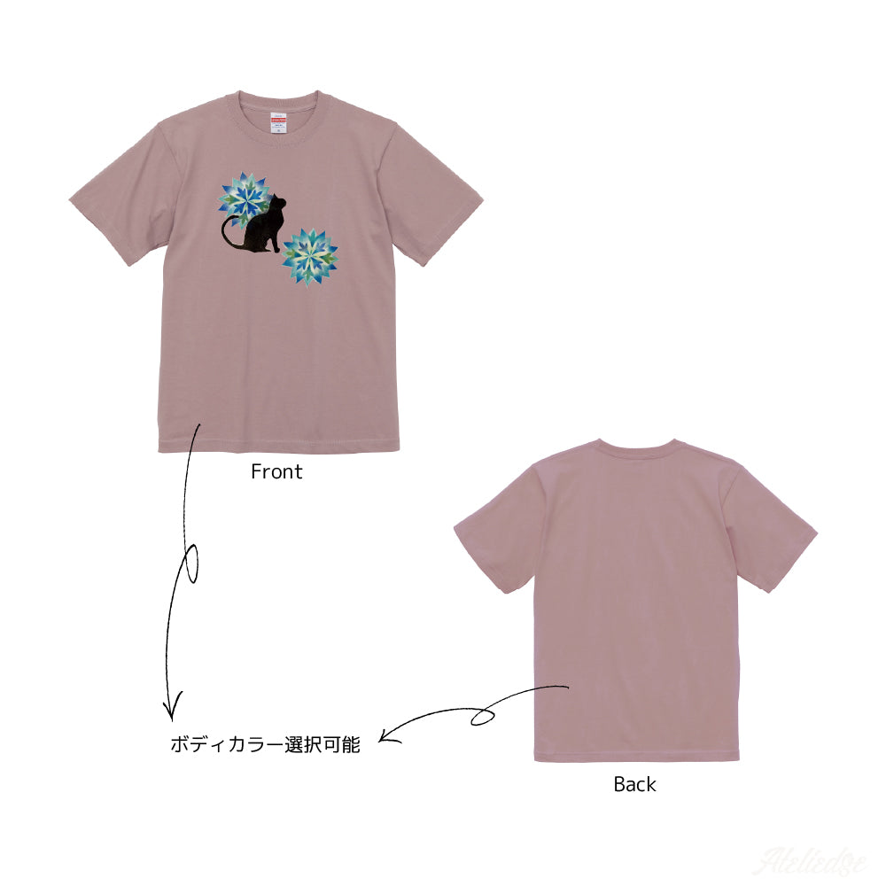 02パステル画Tシャツ-猫
