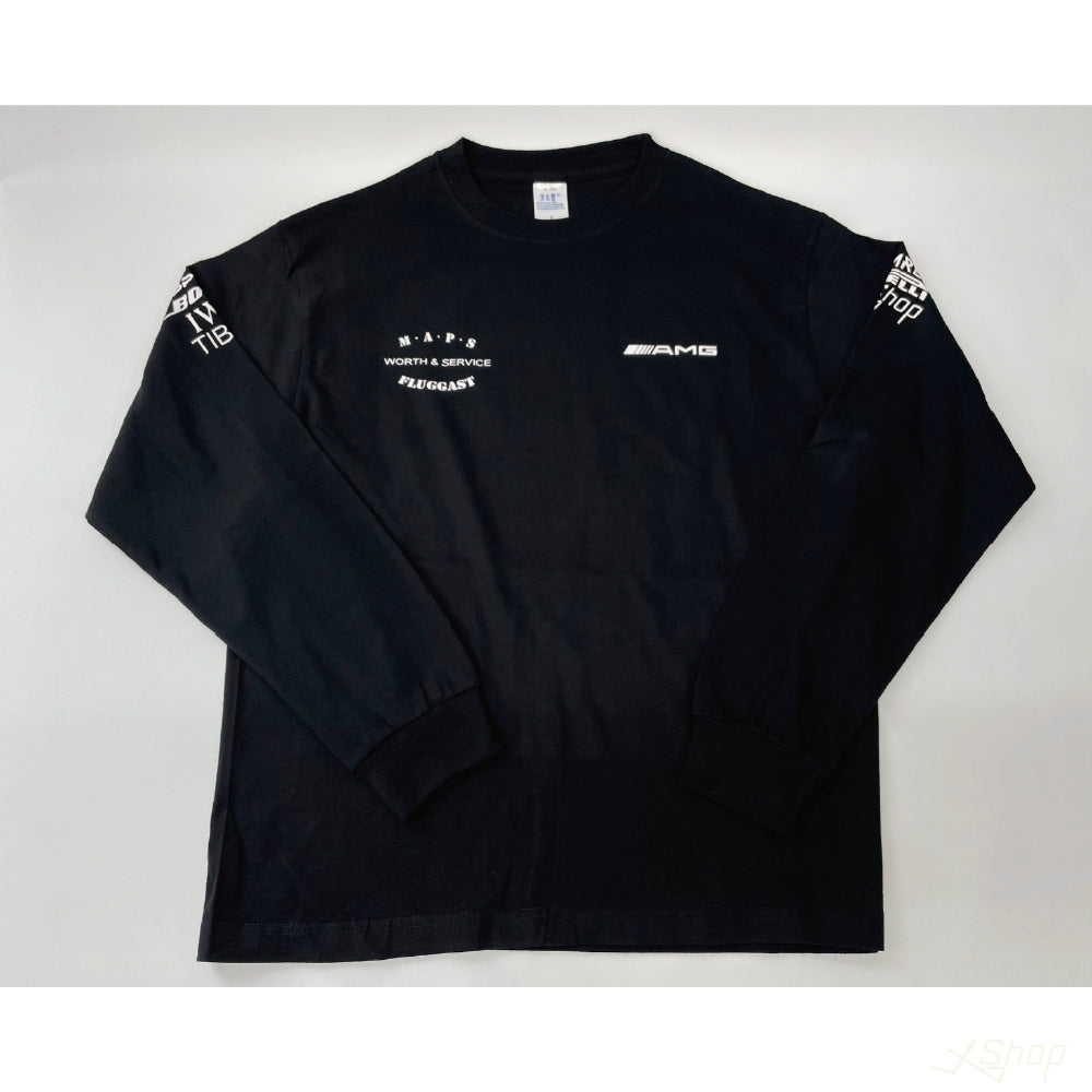 綿ロングTシャツ/ブラック