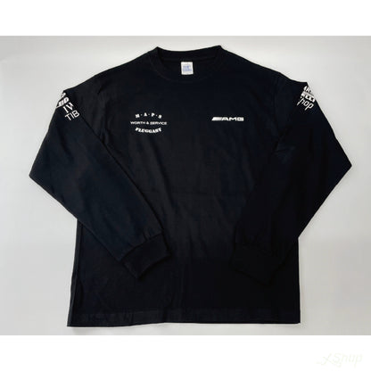 綿ロングTシャツ/ブラック